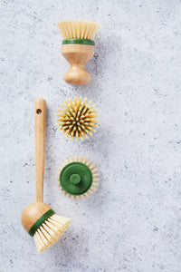 Set of 2 brush heads for bamboo cleaning brush