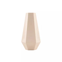 Geometrische vaas uit bamboevezel gebroken wit 10.8x9.5x20cm