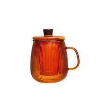 Tea cup with filter 600ml dark orange