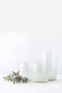 Set de carafe et 2 verres en verre upcyclé transparent