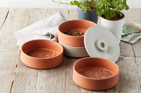 Terracotta kiemtoren met 4 schalen