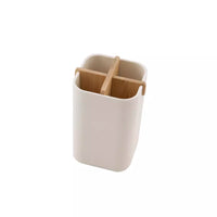 Bamboo fiber organizer with 4 compartments off-white