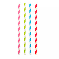 Set van 48 gekleurde papieren rietjes