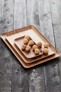 Rectangular serving tray walnut 22x12cm