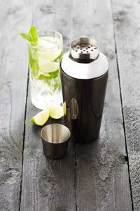 Cobbler shaker metallic zwart 750ml