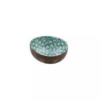 Coconut bowl with mother of pearl arches blue