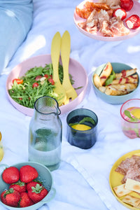Couverts à salade en rPET Mimosa Yellow 30cm