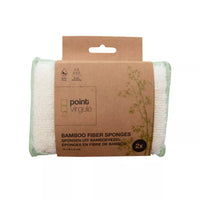 Set van 2 sponzen uit bamboevezel groen en wit