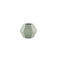 Geometric bamboo fiber vase sage green 10.8x9.5x8cm