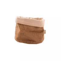 Broodmand uit jute en textiel 20x20cm