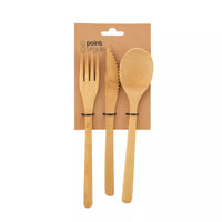3-piece bamboo cutlery set