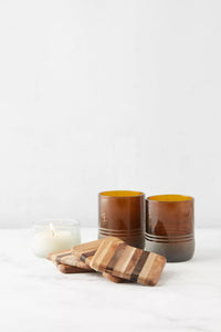 Set of 4 coasters from recycled wood