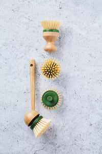 Set of 2 brush heads for bamboo cleaning brush