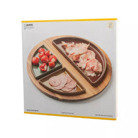 Ensemble à partager avec planche de service en acacia avec aimants et 3 coupelles FSC®