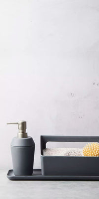 Tray in bamboo fiber dark grey