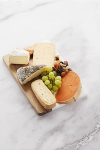 Marble & acacia wood serving board 30x20cm