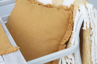 Sierkussen uit 100% gerecycleerd katoen okergeel