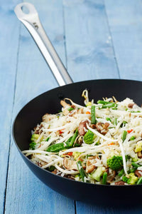 Carbon steel wok with excalibur non-stick coating ø 30cm