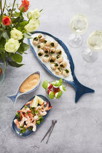 Plat à poisson bleu 18x7cm