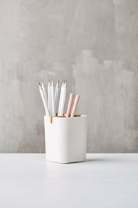 Bamboo fiber organizer with 4 compartments off-white