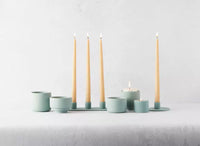 Ceramic candlestick holder sage green