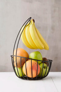 Wire bananenhouder en fruitmand zwart