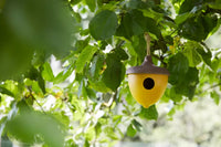 Vogelhuisje uit bamboevezel eikel okergeel