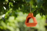 Voederhuisje vogels uit bamboevezel oranje