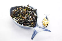 Plat à poisson profonde bleu 45x25cm