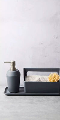 Tray in bamboo fiber dark grey