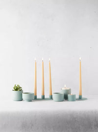 Bougeoir pour 3 bougies en céramique vert sauge