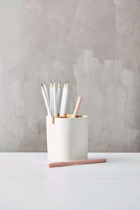 Bamboo fiber organizer with 4 compartments off-white