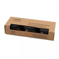 Set of 3  storage boxes with lid black 60ml