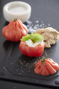 Planche à découper en fibre de bois avec rainure noir 37x27.5cm FSC®