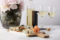 Marble & acacia wood serving board 38x18cm