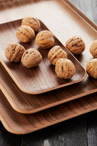 Rectangular serving tray walnut 22x12cm