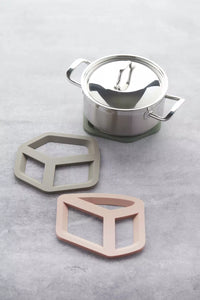 Sous-plat 3D pentagone taupe