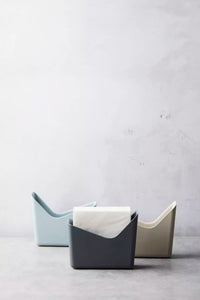 Napkin holder in bamboo fiber fog blue