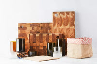 Planche à découper en bois de teck recyclé 40x30cm