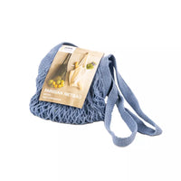 Parijse nettas met lange handvatten lichtblauw