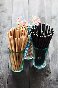 Set van 48 papieren rietjes bruin