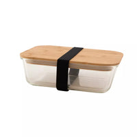 Glass lunch box with bamboo lid 1.1L