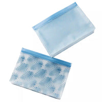 Set van 2 herbruikbare ziplock zakken met bodem blauw