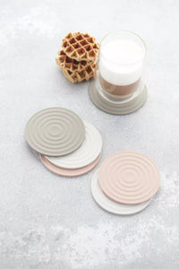 Set of 6 silicone coasters 3 colours ø 10cm