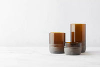 Set van 4 serveerkommen uit upcycled glas roodbruin 100ml