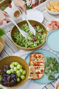 Salad serving set in rPET Summer Sand 30cm