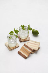 Set of 4 coasters from recycled wood