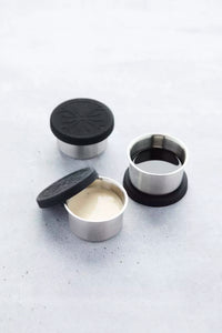 Set of 3  storage boxes with lid black 60ml