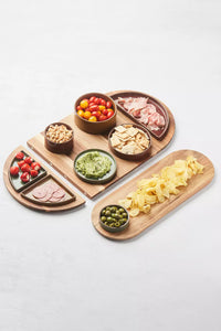 Sharing round acacia serving tray w/ magnets 33x33x2cm FSC®