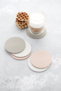Set of 6 silicone coasters 3 colours ø 10cm